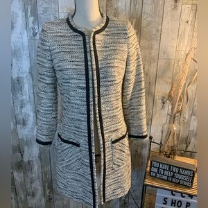Helene London long woven suit jacket. Size S
